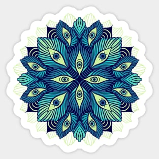 Trippy Eyes: Trippy Blue Spooky Floral Fantasy Sticker